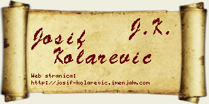 Josif Kolarević vizit kartica